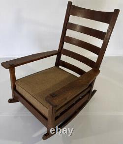 Antique L & JG Stickley Large Mission Oak Rocking Chair