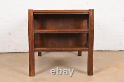 Antique Lifetime Furniture Mission Oak Arts & Crafts Desk With Built-In Bookcase