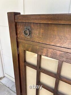 Antique Lifetime Mission Tiger Oak One Door Bookcase with Drawer Original Finish