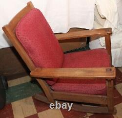 Antique Limbert Rocking Chair Oak Rocker Charles Stickley Era Mission