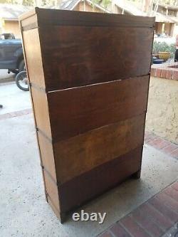 Antique MACY Mission Oak School Lawyer Barrister 4-Stack Bookcase c. 1910 NICE
