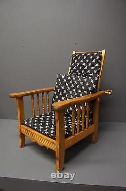 Antique Miniature Morris Adjustable Chair Oak Pine Child Seat Mission Arts Craft