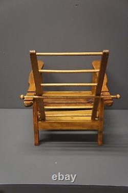 Antique Miniature Morris Adjustable Chair Oak Pine Child Seat Mission Arts Craft