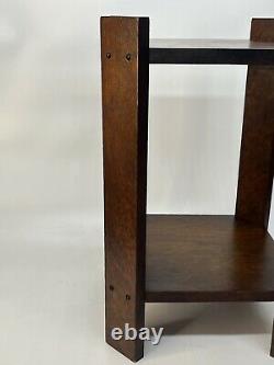 Antique Mission Arts And Crafts Oak Side Table