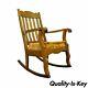 Antique Mission Arts & Crafts Carved Solid Oak Rocking Lounge Chair Rocker vtg