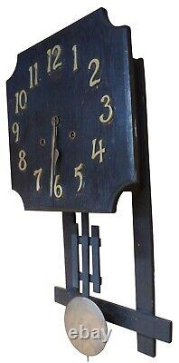 Antique Mission Arts & Crafts National Clock Co Oak Wall 8 Dar Regulator Clock