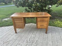 Antique Mission Arts & Crafts Oak Office Desk Craftsman Teacher Desk Buyer$ship