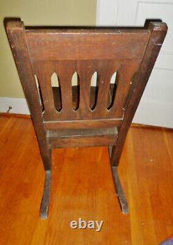 Antique Mission Arts & Crafts Oak Rocking Chair Stickley / Limbert Style