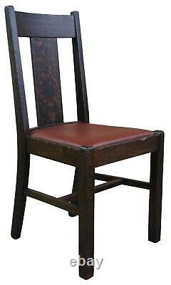 Antique Mission Arts & Crafts Quartersawn Oak Library Writing Desk Side Chair