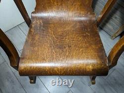 Antique Mission Arts & Crafts Quartersawn Tiger Oak Bentwood Rocking Chair