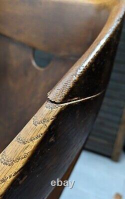 Antique Mission Arts & Crafts Quartersawn Tiger Oak Bentwood Rocking Chair