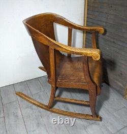 Antique Mission Arts & Crafts Quartersawn Tiger Oak Bentwood Rocking Chair