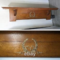 Antique Mission Arts & Crafts Quartersawn Tiger Oak Wood Wall Mantel Shelf