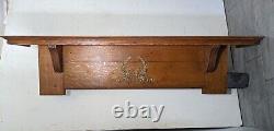 Antique Mission Arts & Crafts Quartersawn Tiger Oak Wood Wall Mantel Shelf