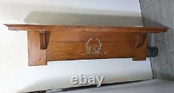 Antique Mission Arts & Crafts Quartersawn Tiger Oak Wood Wall Mantel Shelf