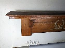 Antique Mission Arts & Crafts Quartersawn Tiger Oak Wood Wall Mantel Shelf