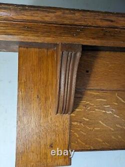 Antique Mission Arts & Crafts Quartersawn Tiger Oak Wood Wall Mantel Shelf