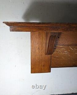 Antique Mission Arts & Crafts Quartersawn Tiger Oak Wood Wall Mantel Shelf