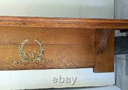 Antique Mission Arts & Crafts Quartersawn Tiger Oak Wood Wall Mantel Shelf