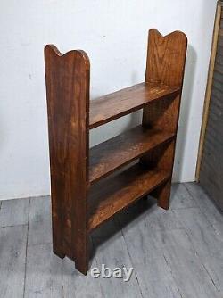 Antique Mission Arts & Crafts Rustic Oak Wood Bookcase Bookshelf Display Shelf