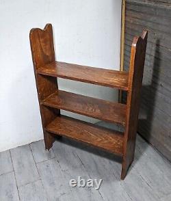 Antique Mission Arts & Crafts Rustic Oak Wood Bookcase Bookshelf Display Shelf