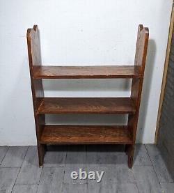 Antique Mission Arts & Crafts Rustic Oak Wood Bookcase Bookshelf Display Shelf