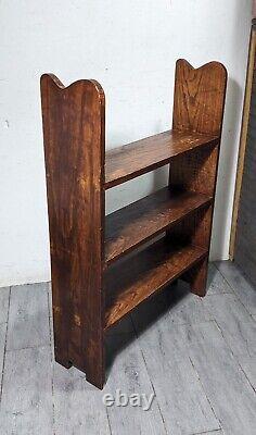 Antique Mission Arts & Crafts Rustic Oak Wood Bookcase Bookshelf Display Shelf