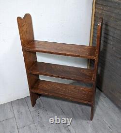 Antique Mission Arts & Crafts Rustic Oak Wood Bookcase Bookshelf Display Shelf