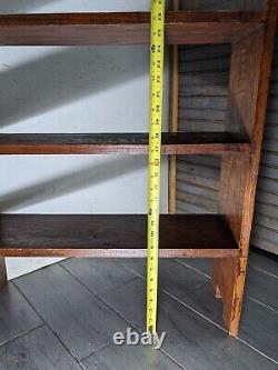 Antique Mission Arts & Crafts Rustic Oak Wood Bookcase Bookshelf Display Shelf