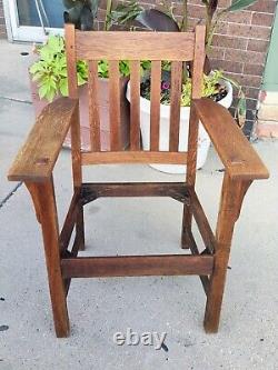 Antique Mission Arts & Crafts quarter sawn oak armchair Stickley chair