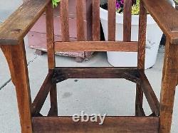 Antique Mission Arts & Crafts quarter sawn oak armchair Stickley chair