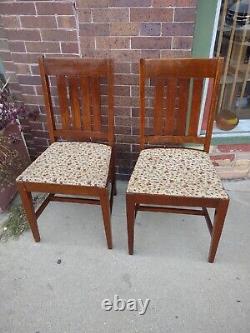 Antique Mission Arts & Crafts slotted oak Chair by Crocker chair co Sheboygan WI