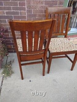 Antique Mission Arts & Crafts slotted oak Chair by Crocker chair co Sheboygan WI