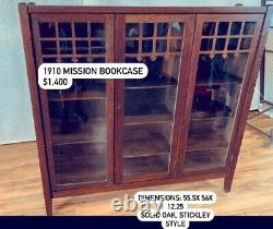 Antique Mission Arts and Crafts Oak Bookcase