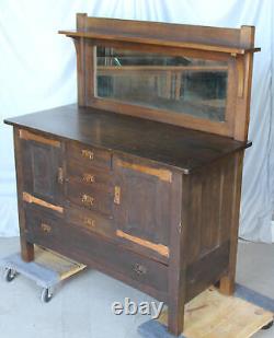 Antique Mission Arts and Crafts Oak Sideboard Buffet L and JG Stickley #737