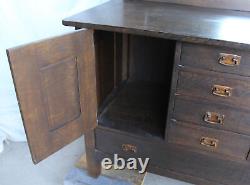 Antique Mission Arts and Crafts Oak Sideboard Buffet L and JG Stickley #737