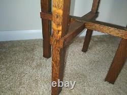Antique Mission Arts and Crafts Small Oak Table or Plant Stand Early 1900's