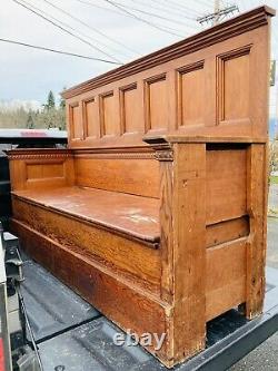 Antique Mission Catholic Church Pew 1800s Fir Bench Large Storage Seat Craftsman