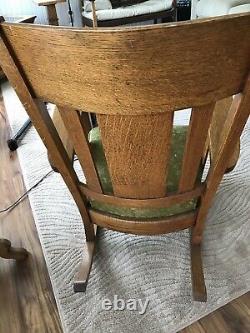 Antique Mission Craftsman oak rocker rocking chair solid quarter sawn