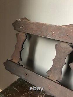 Antique Mission Diamond Mirror Oak Hanging Entry Hall Tree Coat Hat Rack