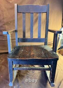 Antique Mission Era Arts & Crafts Period American Furniture Childs Rocking Chair
