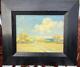 Antique Mission Landscape House Trees Oil Painting Oak Picture Frame ED Nyqvist