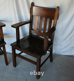 Antique Mission Oak 3 piece set Bench, Arm Chair and Rocker Arts and Craft