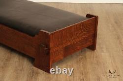 Antique Mission Oak And Leather Day Bed