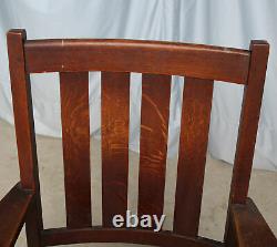 Antique Mission Oak Arm Chair original finish Arts and Crafts Style
