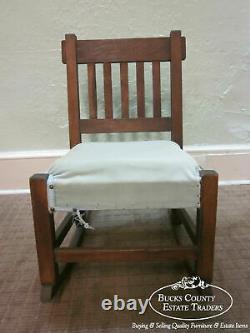 Antique Mission Oak Armless Nursing Stickley Style Rocker Rocking Chair