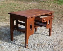Antique Mission Oak Arts & Crafts Desk Library Table Bookshelves Craftsman