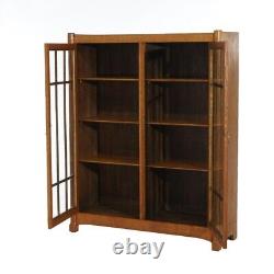 Antique Mission Oak Arts & Crafts Double Door Bookcase C1910