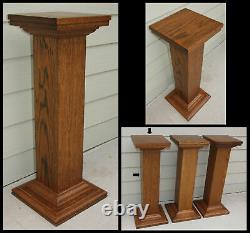 Antique Mission Oak Arts &Crafts Pillar Pedestal Plant Fern Stand Table Old 1of3