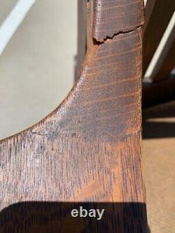 Antique Mission Oak Arts & Crafts Wood Rocker Rocking Chair Cushion Slat Back